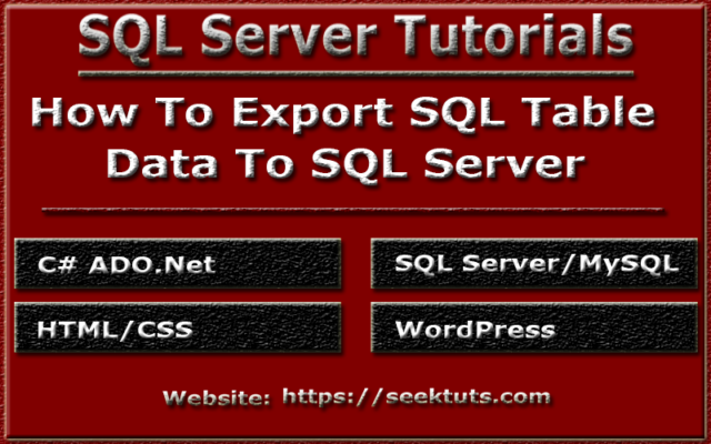 You are currently viewing How to Export SQL Table Data to Excel (XLSX)