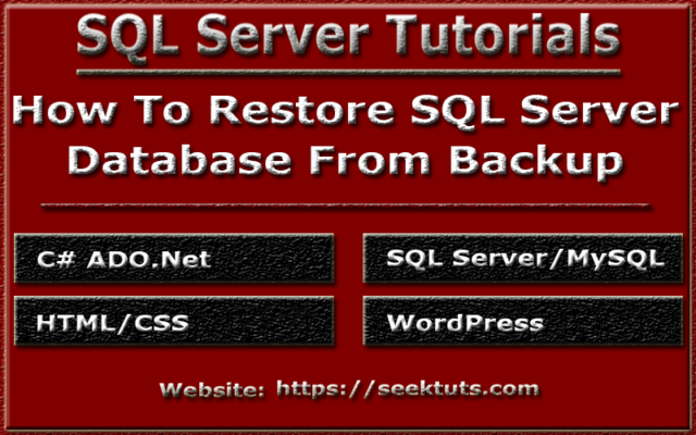 You are currently viewing How To Restore SQL Server Database From backup