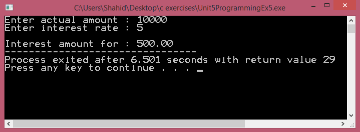 Unit 5 Programming Exercise Answer