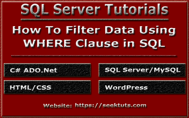 You are currently viewing How to Filter Data From Table in SQL Server