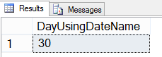 Extract Day from Date using DATENAME Function
