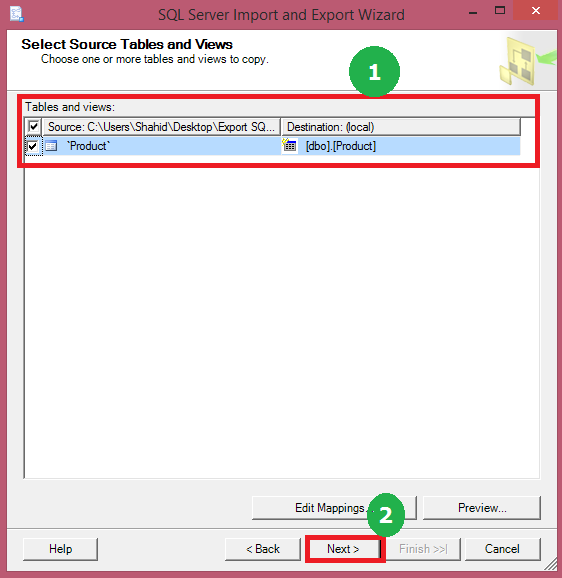Import Access Table to SQL Database 5