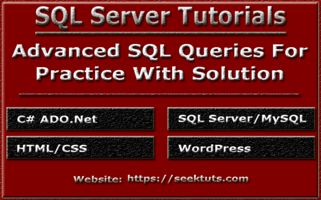 You are currently viewing Advanced SQL Queries For Practice With Solution